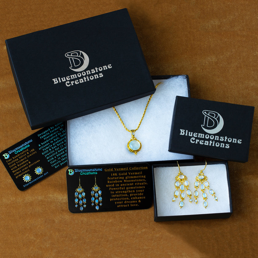 Bluemoonstone Creations Gold Jewelry Gift Boxes