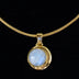 Gold Rainbow Moonstone Crescent Moon Necklace