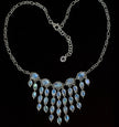 Sterling Silver Rainbow Moonstone Statement Necklace