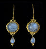 Gold Rainbow Moonstone Earrings