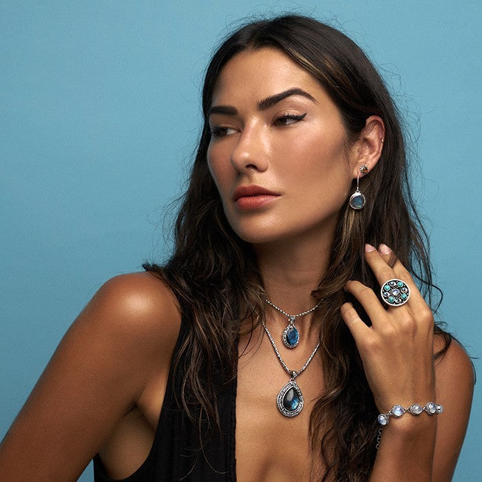 Sterling Silver Labradorite, Moonstone & Turquoise Jewelry
