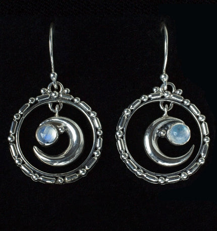 Sterling Silver Rainbow Moonstone Earrings