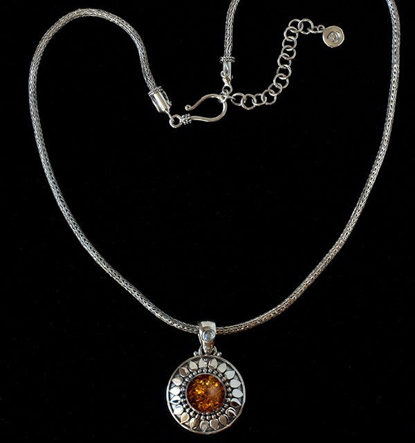 Sterling Silver Amber Necklace