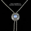 Sterling Silver Rainbow Moonstone Bolo Necklace