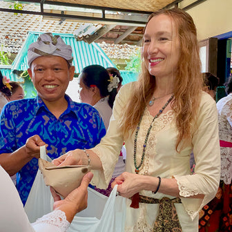 Giving out Balinese Meal