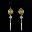 Gold Moonstone Dangle Earrings