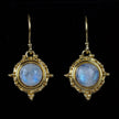 Gold Rainbow Moonstone Balinese Earrings