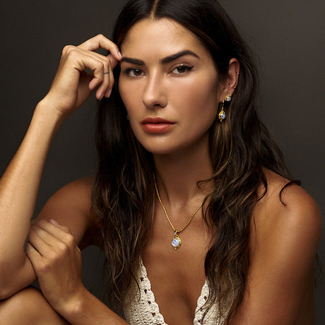 Gold Rainbow Moonstone Jewelry