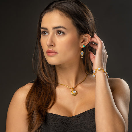 Gold Rainbow Moonstone Jewelry