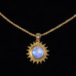 Gold Rainbow Moonstone Sun Necklace