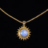 Gold Rainbow Moonstone Sun Necklace