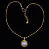 Gold Rainbow Moonstone Sun Necklace