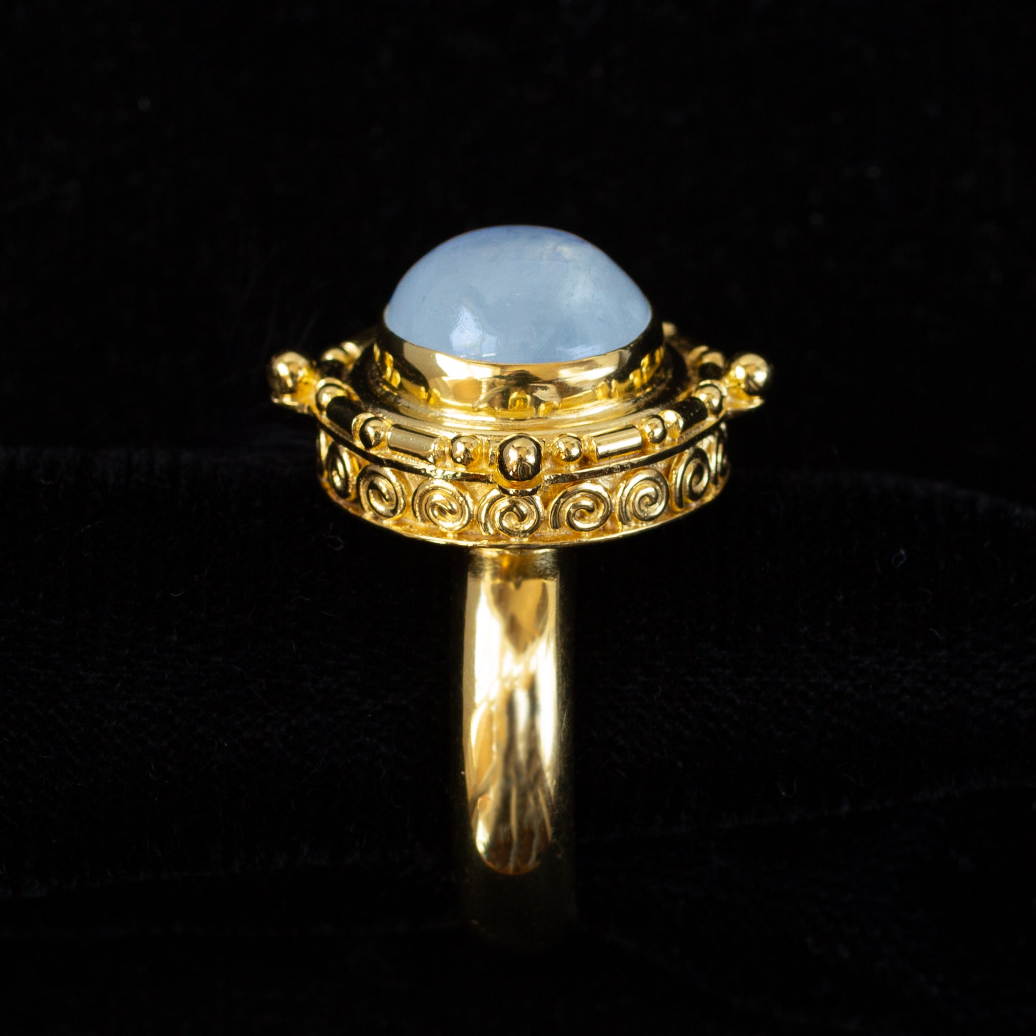 Gold Rainbow Moonstone Ring