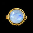 Gold Rainbow Moonstone Ring