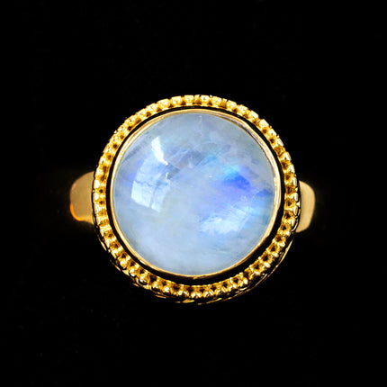 Gold Rainbow Moonstone Ring