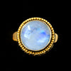 Gold Rainbow Moonstone Ring