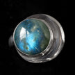 Sterling Silver Labradorite Moon Ring