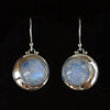 Rainbow Moonstone Moon Earrings