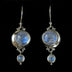 Sterling Silver Rainbow Moonstone Moon Earrings