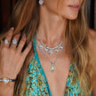 Sterling Silver & Gold Rainbow Moonstone Jewelry