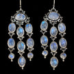 Sterling Silver Rainbow Moonstone Chandelier Earrings