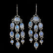 Sterling Silver Rainbow Moonstone Chandelier Earrings