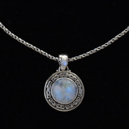 Sterling Silver Rainbow Moonstone Necklace