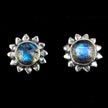 Sterling Silver Labradorite Sun Stud Earrings