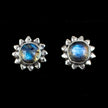 Sterling Silver Labradorite Sun Stud Earrings