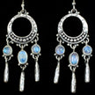 Sterling Silver Rainbow Moonstone Chandelier Earrings