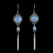 Sterling Silver Rainbow Moonstone Dangle Earrings