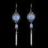 Sterling Silver Rainbow Moonstone Dangle Earrings