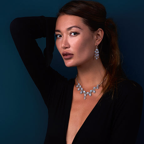 Sterling Silver Rainbow Moonstone Statement Jewelry