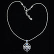 Sterling Silver Rainbow Moonstone Lotus Necklace