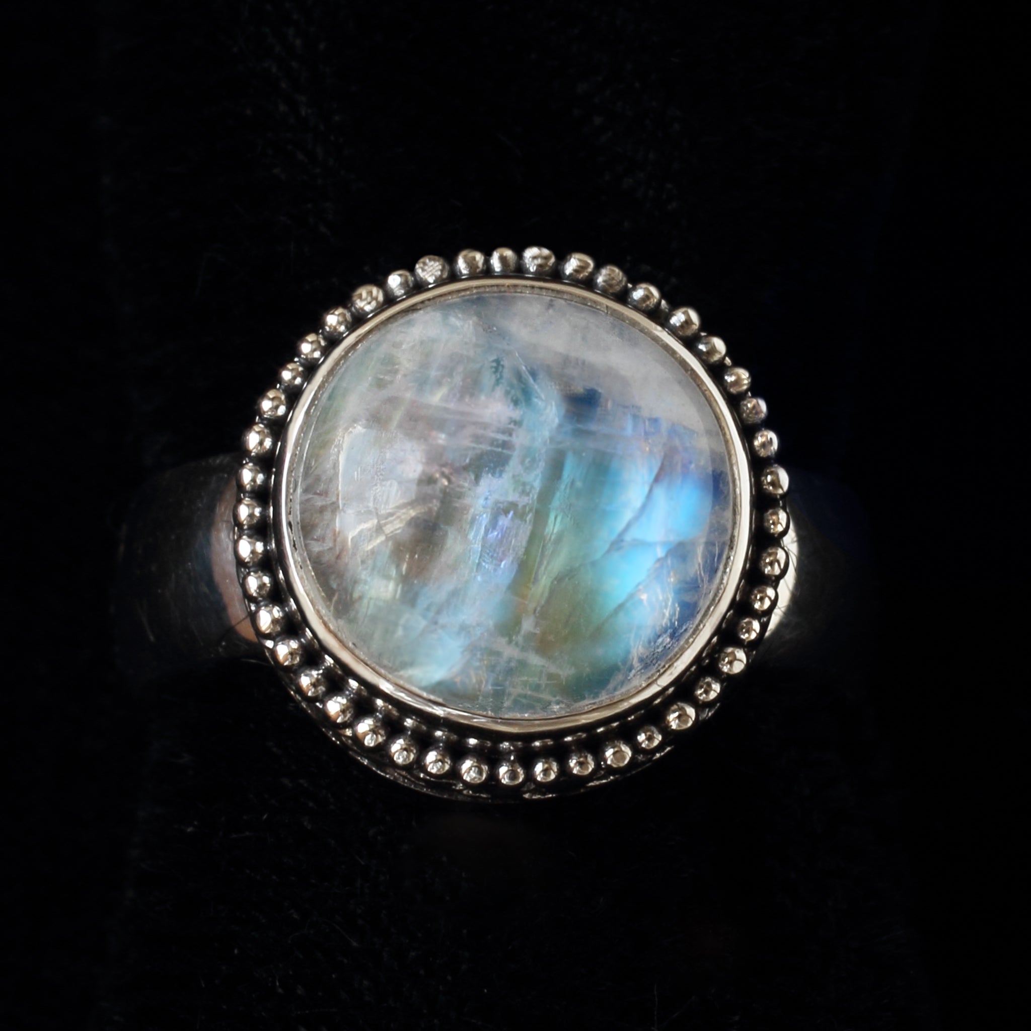 Sterling Silver Rainbow Moonstone Ring