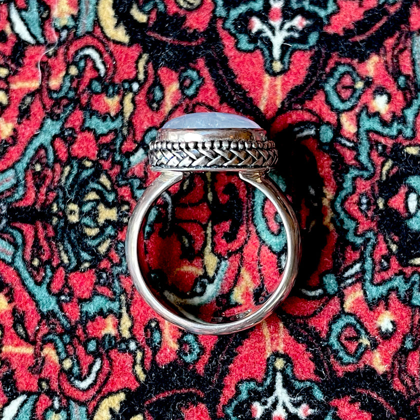 Sterling Silver Rainbow Moonstone Ring