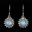 Sterling Silver Rainbow Moonstone Sun Earrings