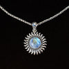 Sterling Silver Rainbow Moonstone Sun Necklace