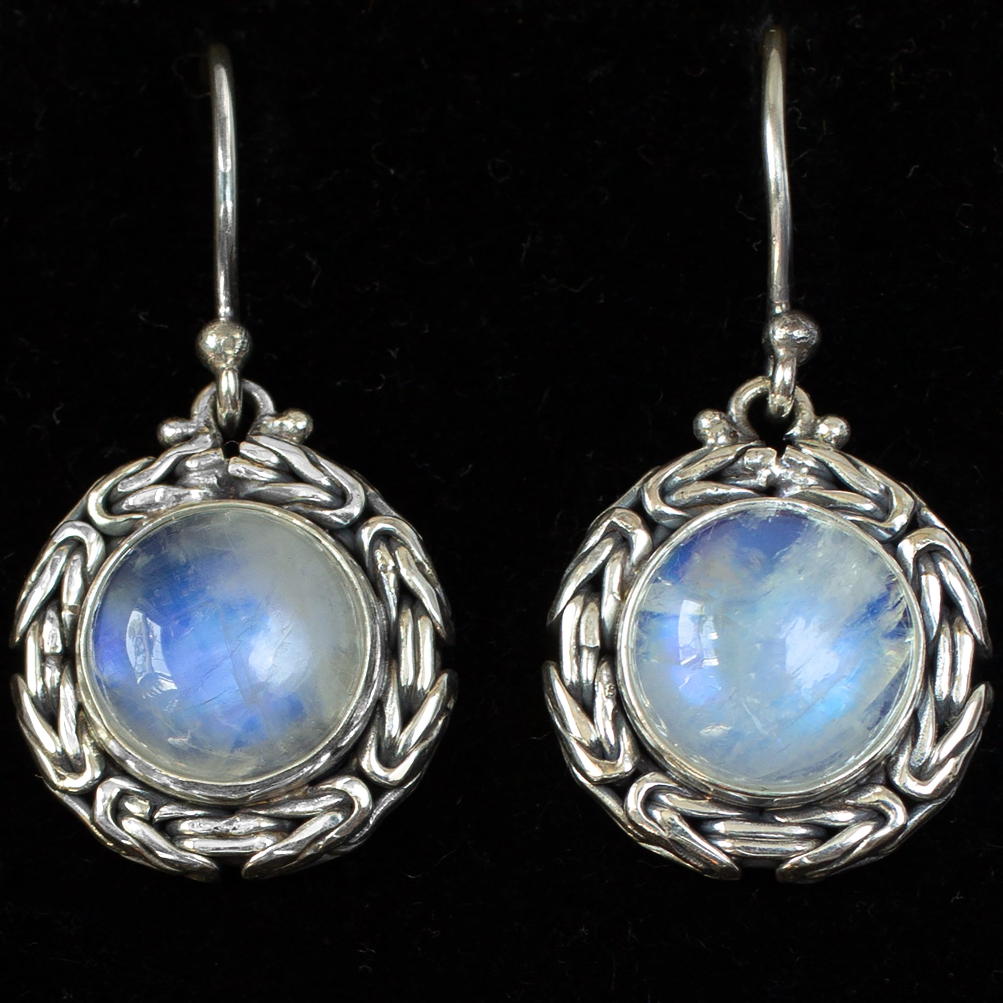 Sterling Silver Rainbow Moonstone Earrings