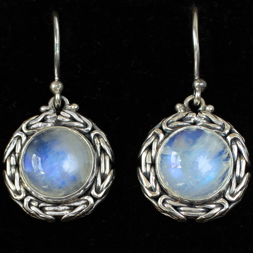 Sterling Silver Rainbow Moonstone Earrings