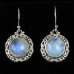 Sterling Silver Rainbow Moonstone Earrings