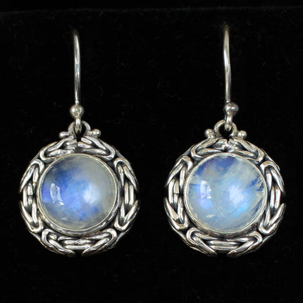 Sterling Silver Rainbow Moonstone Earrings