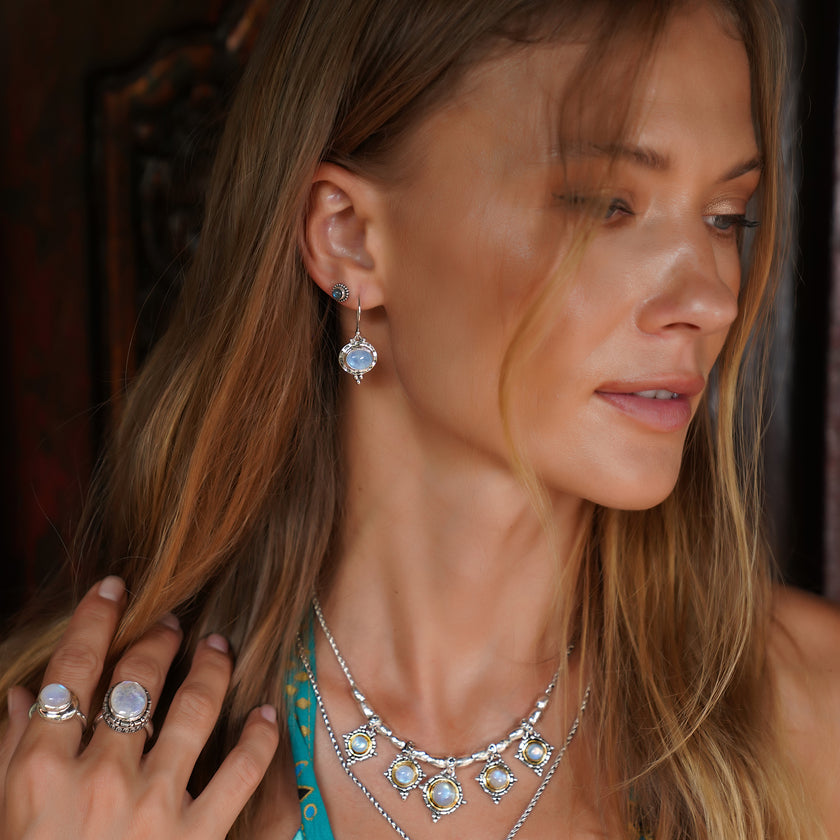 Sterling Silver Rainbow Moonstone Jewelry
