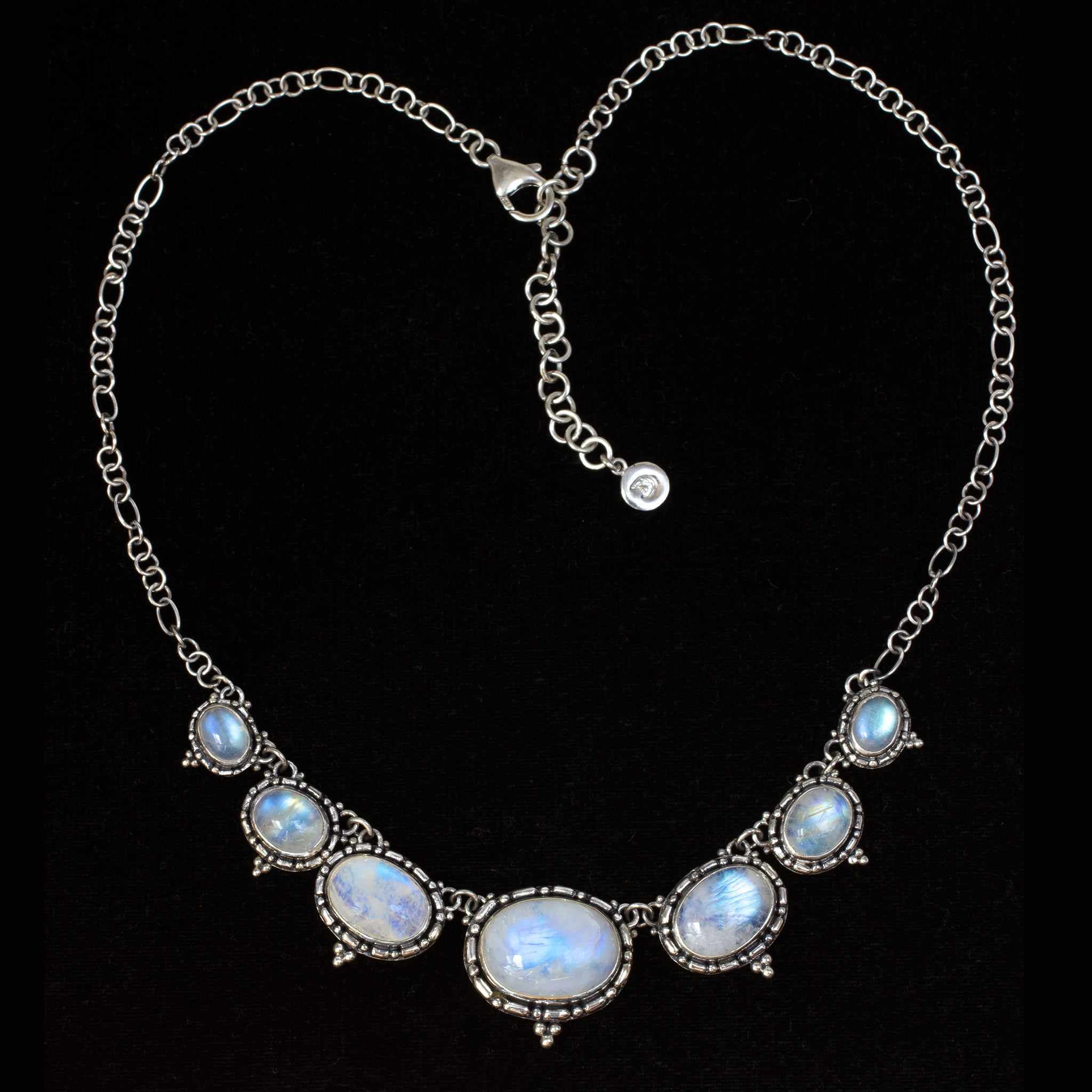 Sterling Silver Rainbow Moonstone Necklace