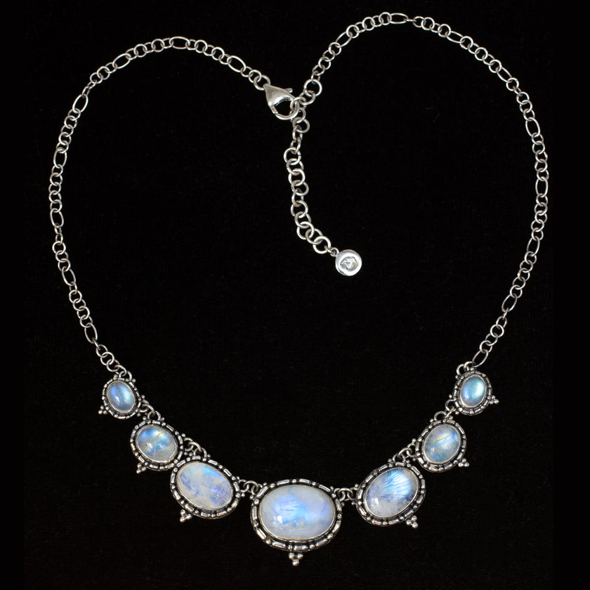 Sterling Silver Rainbow Moonstone Necklace