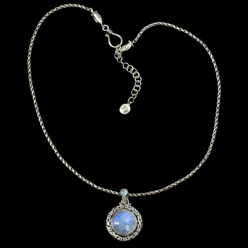 Sterling Silver Rainbow Moonstone Necklace