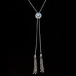 Sterling Silver Rainbow Moonstone Sun Bolo Necklace