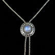 Sterling Silver Rainbow Moonstone Sun Bolo Necklace