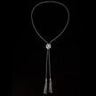 Sterling Silver Rainbow Moonstone Sun Bolo Necklace