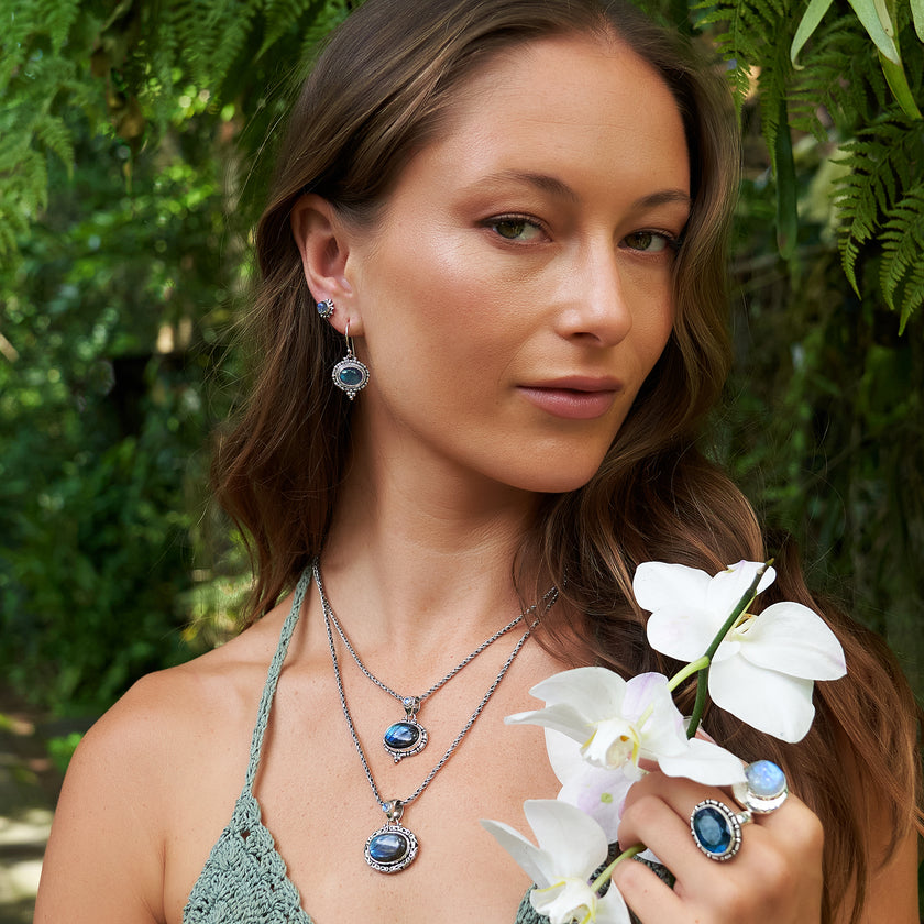 Sterling Silver Labradorite & Rainbow Moonstone Jewelry